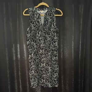 Elegant Black and White Floral Dress